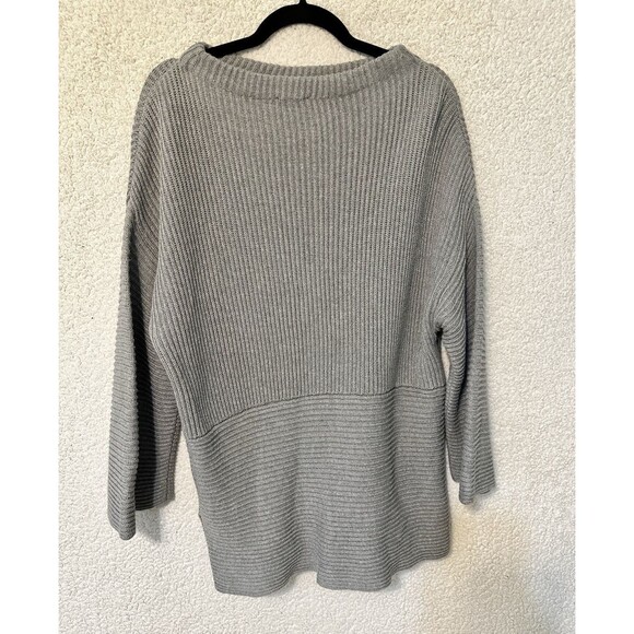 Vince Camino Mock Neck Sweater, Bell Sleeves, Gray, size‎ Large Ribbed - Picture 7 of 11